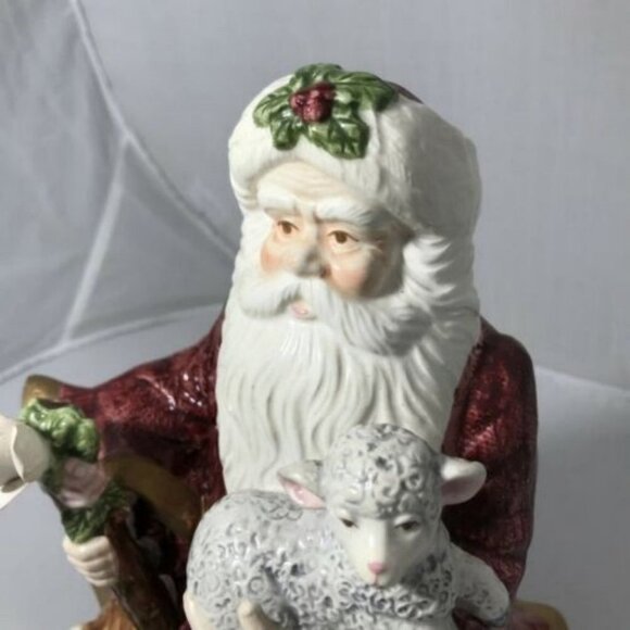 House of Lloyd Peaceful Kingdom Santa with Lion Music Box Christmas Holiday - Picture 3 of 12